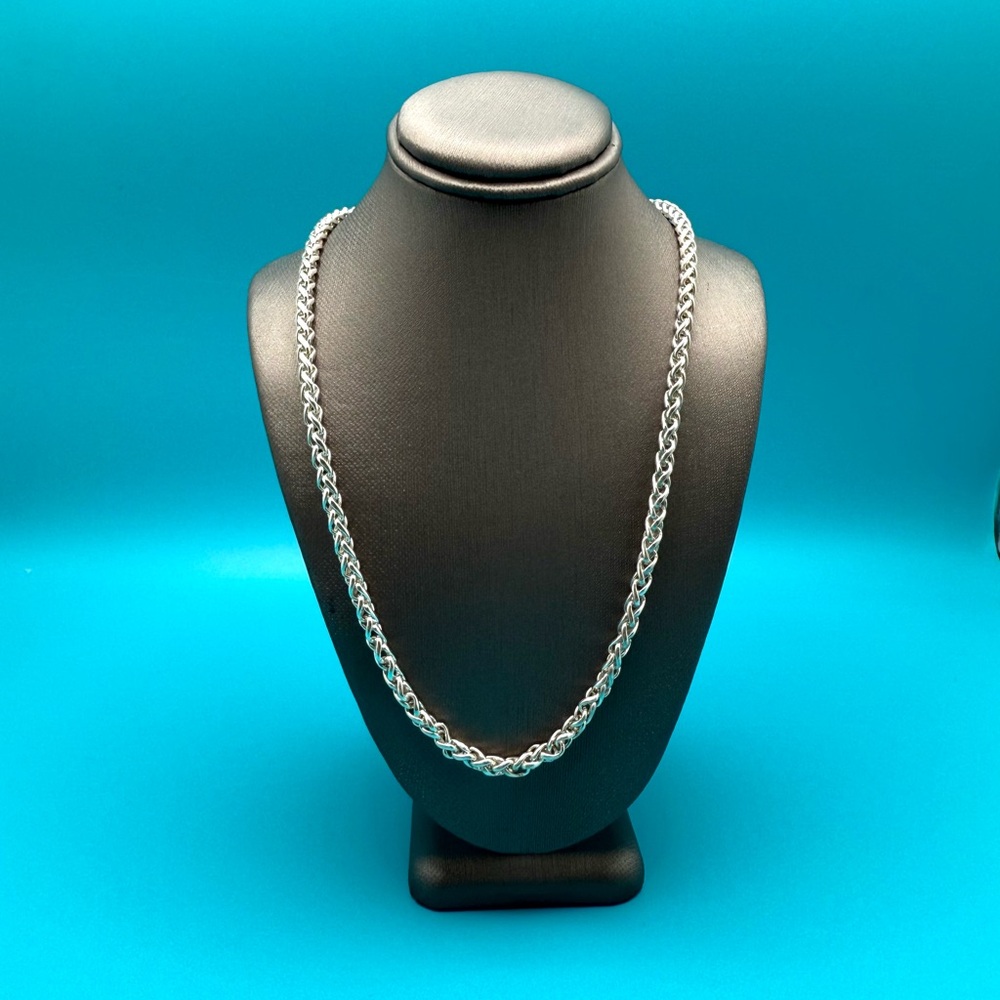 Schofer Germany Sterling Silver Wheat Profiled Wire Chain 🌀